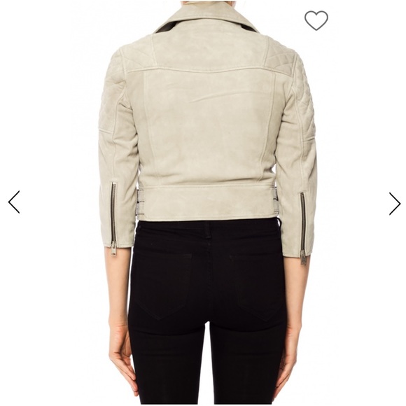 COPY - All Saints Suede Beattie Biker Zip Harness Jacket 100% Leather Sz 4 - Picture 3 of 16